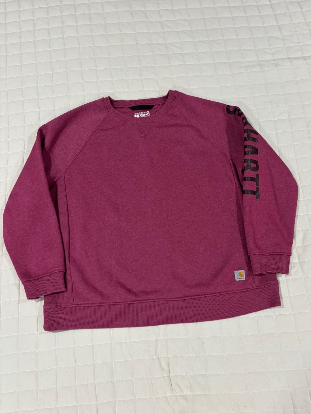 Carhartt Women's Relaxed Fit Midweight Graphic Crewneck Sweatshirt 2X Wine Pink